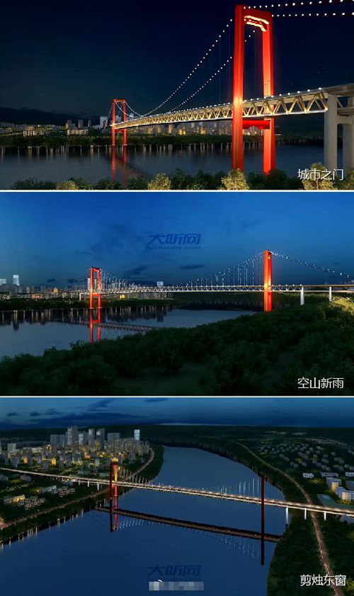 泸州长江二桥和长江六桥夜景方案出炉邀市民投票